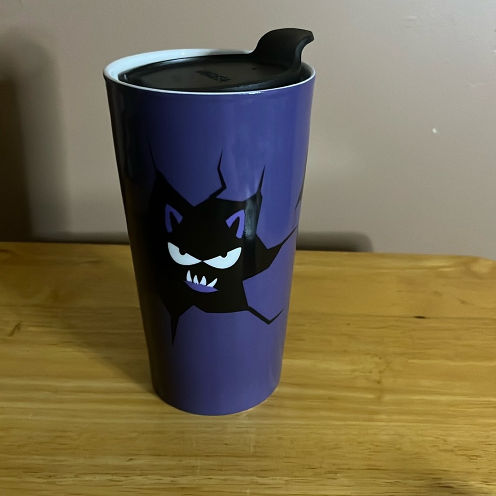 😄David’s Tea Halloween Travel Cup purple ceramic